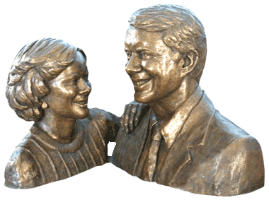 President Jimmy & Rosalynn Carter sculpted from a 1978 photo